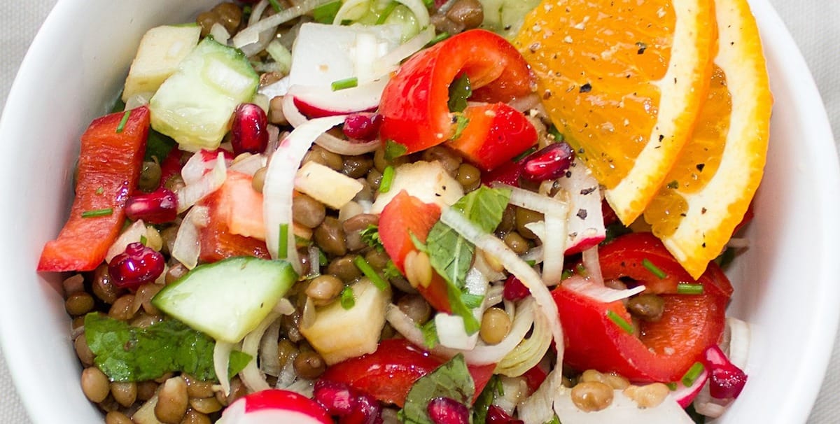 ensalada de lenjas y naranja